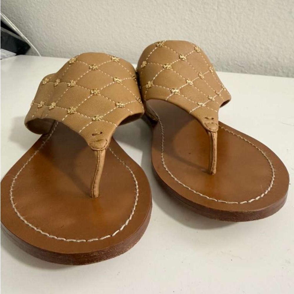 Tory Burch Tan Quilted Sandals - Picture 3 of 5
